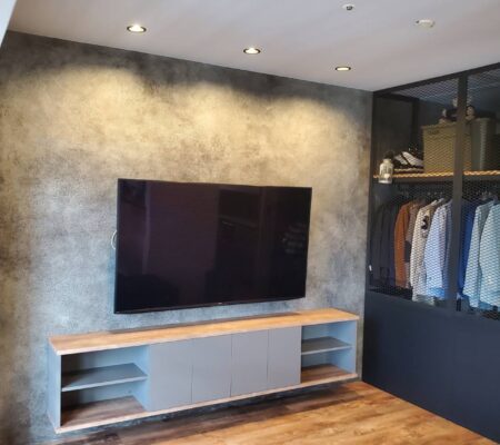 水性コンクリートステイン塗料「アクアカラー for wall」の塗装事例：住宅,ストーンブラック