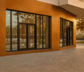 金属調水性塗料「塗るテクスチャーMETAL」の塗装事例：ショップ,カッパー