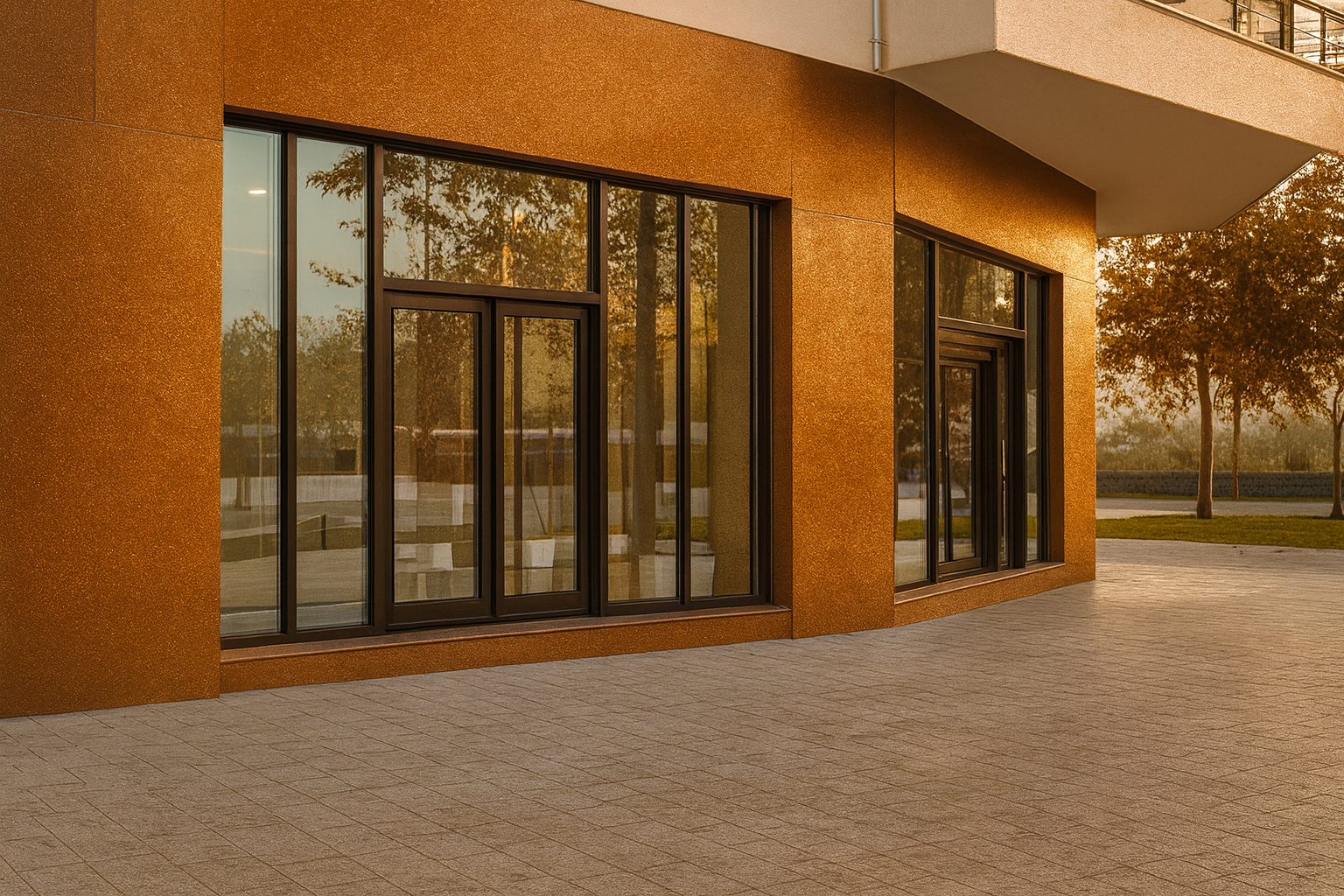 金属調水性塗料「塗るテクスチャーMETAL」の塗装事例：ショップ,カッパー