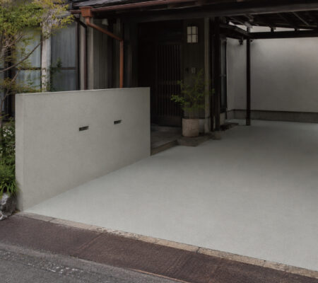 コンクリートクラッディング水性塗料「ペイントクリート」の塗装事例：戸建・集合住宅,駐車場・駐輪場,コンクリ