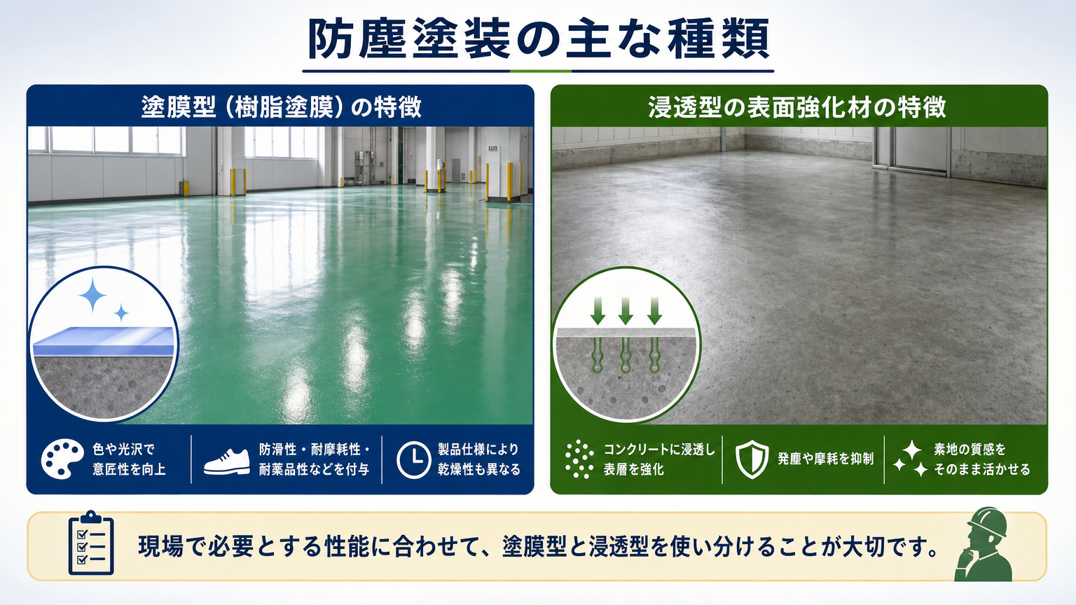 防塵塗装の主な種類