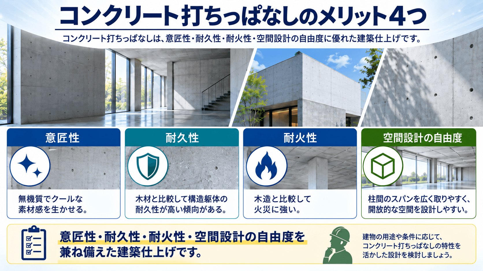 コンクリート打ちっぱなしのメリット4つ
