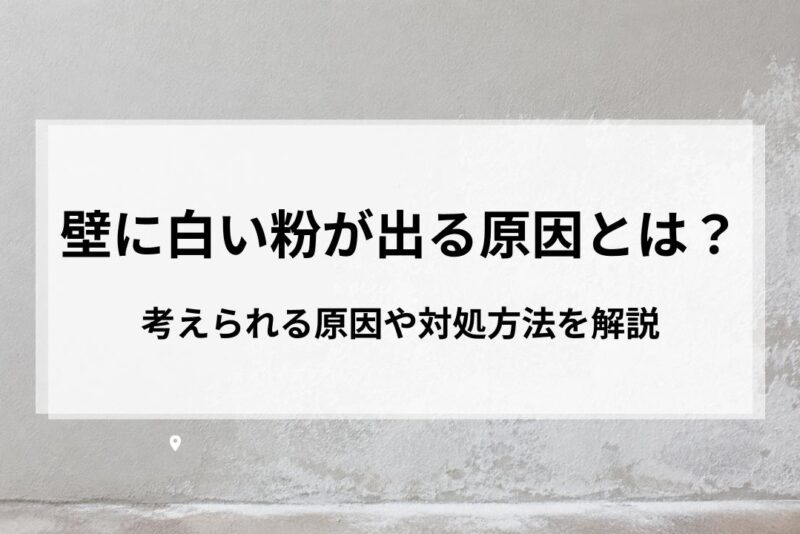 壁に白い粉が出る原因とは？考えられる原因や対処方法を解説